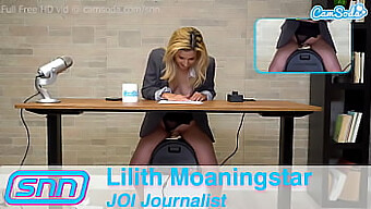 Shaved Blonde Tv Anchor Experiences Intense Orgasm On Sybian During Live Broadcast