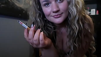 Chubby Babe In A Tiny Dress Smoking And Talking About What You Want To Know